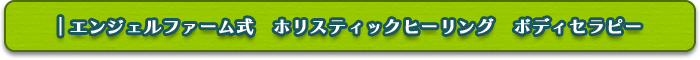 エンジェルファーム式　ホリスティックヒーリング　ボディセラピー